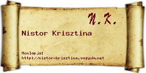 Nistor Krisztina névjegykártya